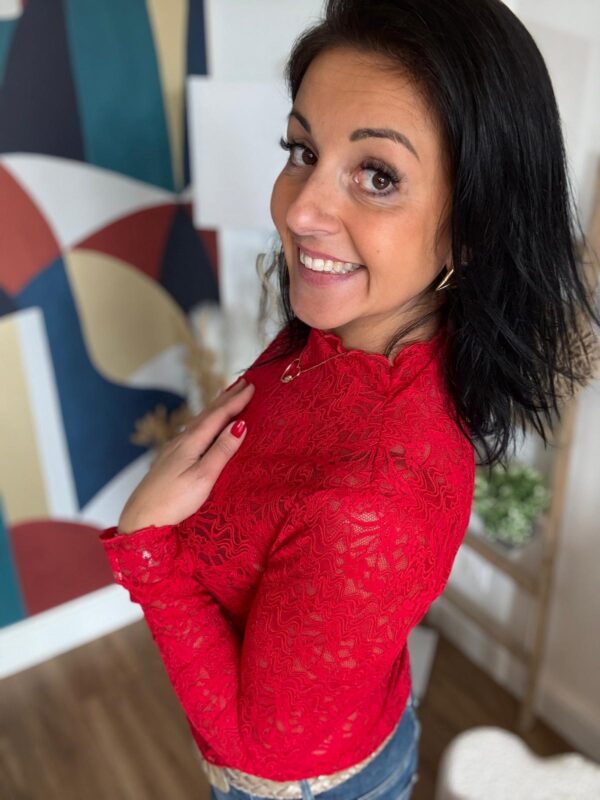 Top Dentelle Rouge