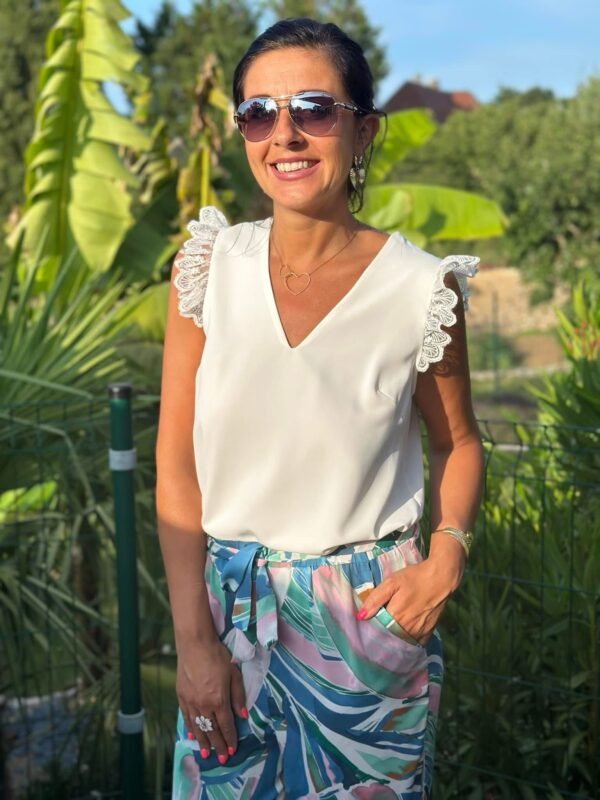Pantalon Fluide Tropical Pastel