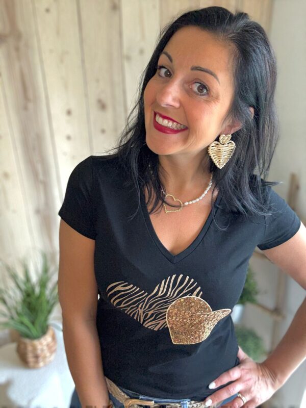 T-shirt Cœurs Dorés – Image 5