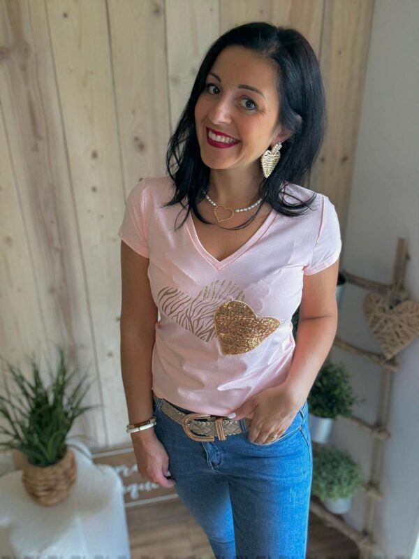T-shirt Cœurs Dorés – Image 6