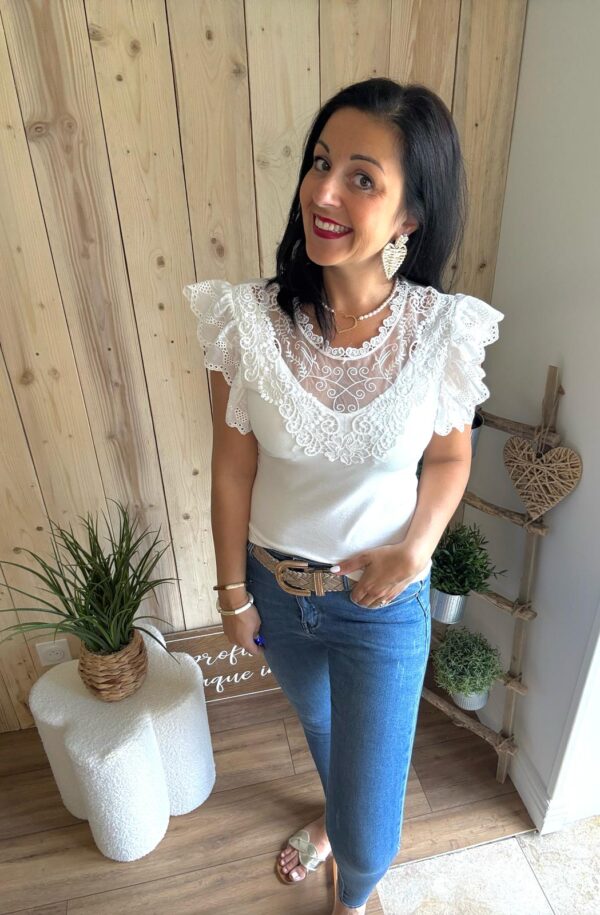 Top blanc dentelle – Image 3