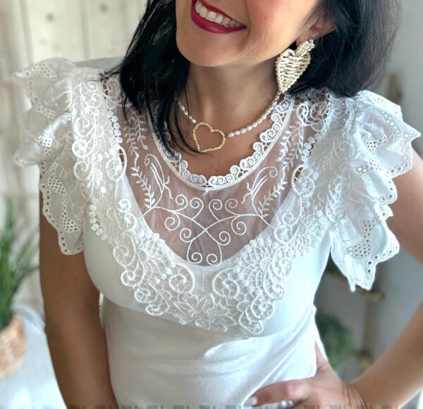 Top blanc dentelle – Image 2