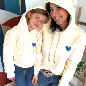 Sweat à capuche "Cœur bleu"