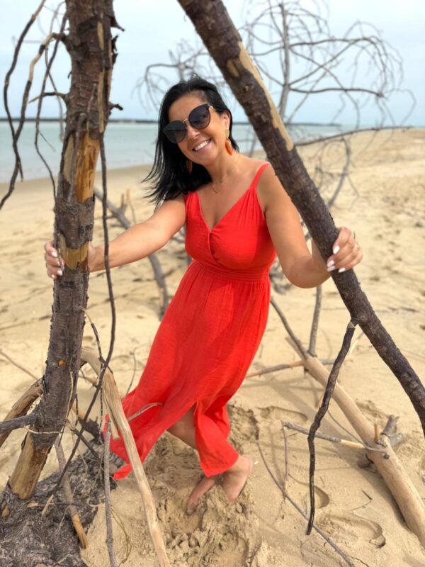 Robe longue rouge