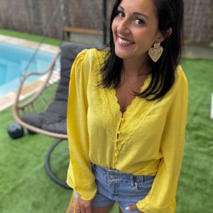 Blouse Jaune brodée